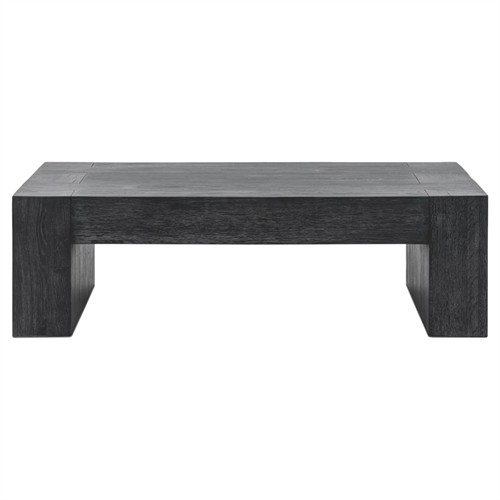 Brissy Rustic Lodge Black Reclaimed Oak Rectangular Coffee Table