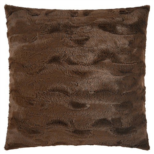 Karine Modern Classic Brown Faux Fur Throw Pillow - 22x22