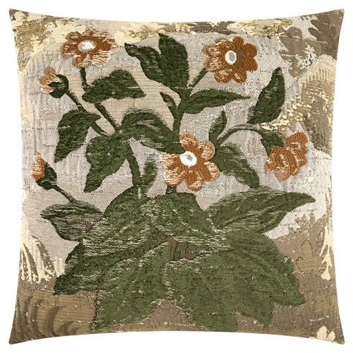 Victoire Updated Traditional Pine Cotton Floral Throw Pillow - 22x22
