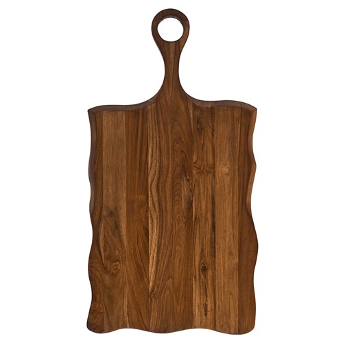 Juliska Puro Updated Traditional Brown Teak Rectangular Serving Board