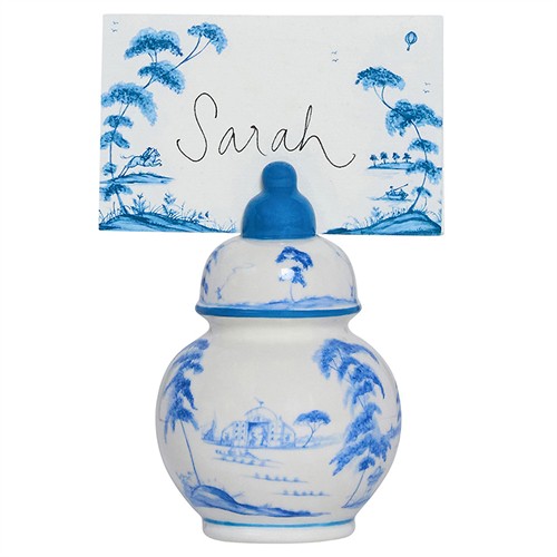 Juliska Country Estate French Delft Blue Ceramic Place Card Holder - Set of 4