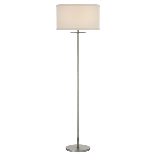 Visual Comfort Walker Modern Off White Shade Burnished Silver Leaf Cordless Floor Lamp
