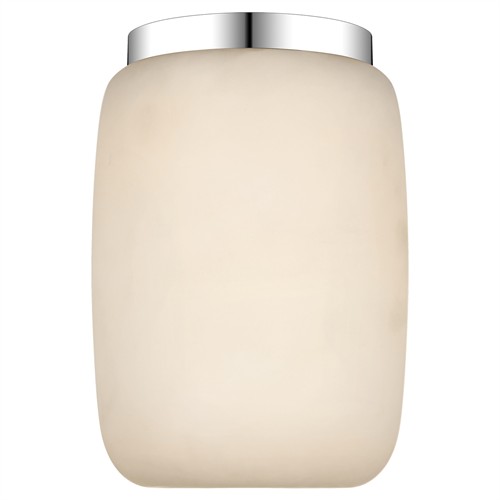 Visual Comfort Formosa Modern White Alabaster Polished Nickel Elongated Flush Mount