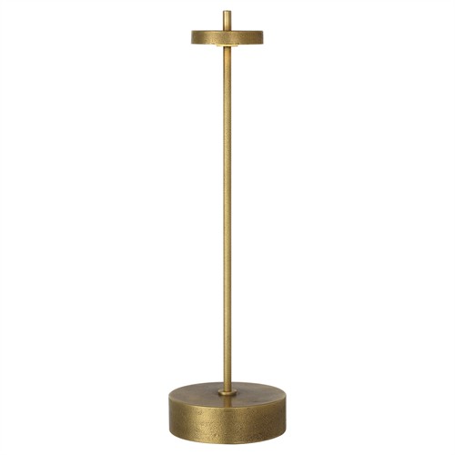 Visual Comfort Sene Modern Classic Museum Brass Rechargeable Table Lamp - 12&quot;