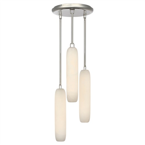 Visual Comfort Formosa Modern White Alabaster Polished Nickel 3 Light Pendant