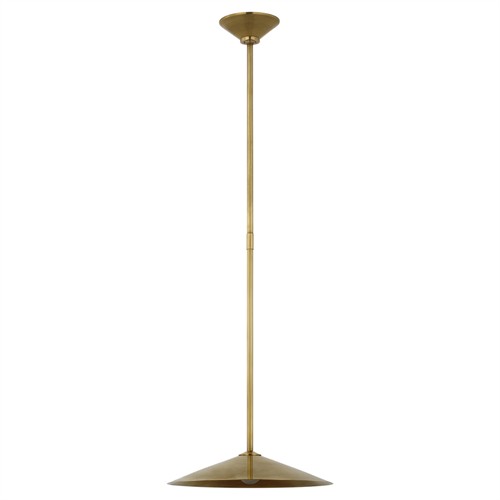 Visual Comfort Ponce Updated Traditional Antique Brass Single Pendant - 13&quot;