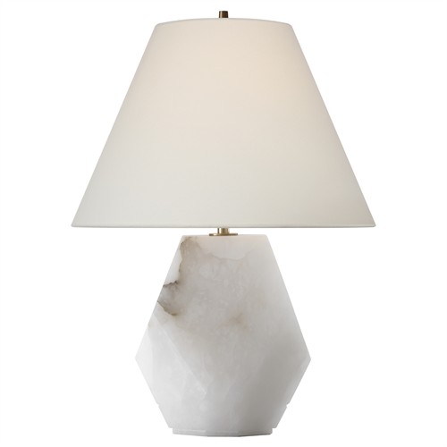 Visual Comfort Anthenee Updated Traditional White Alabaster Table Lamp