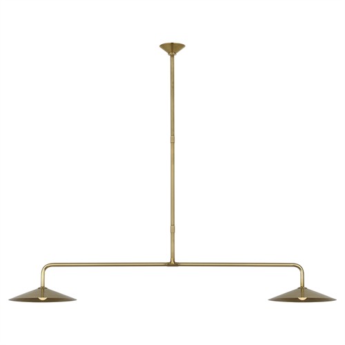Visual Comfort Ponce Updated Traditional Antique Brass Linear Pendant