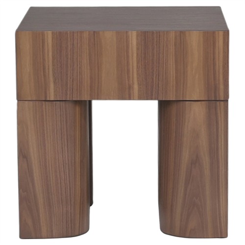 Elias Modern Classic Brown Wood Square End Table