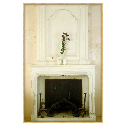 Sora Traditional Cream Fireplace Gold Frame Photograph - 38x26