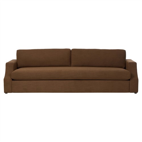 Mila Modern Classic Brown Crypton Sofa - 105&quot;