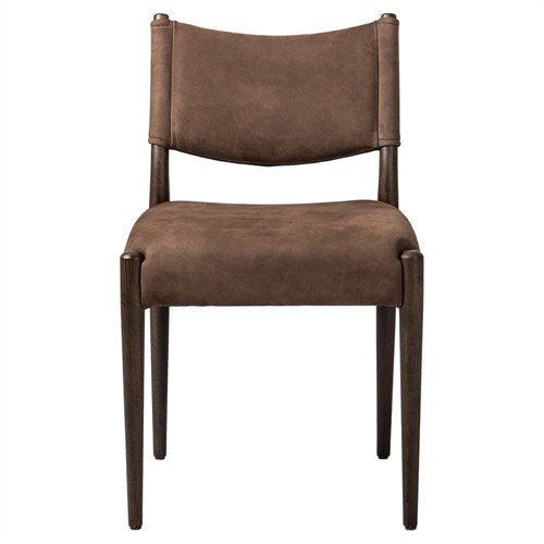 Odelia Modern Classic Brown Leather Oak Dining Chair