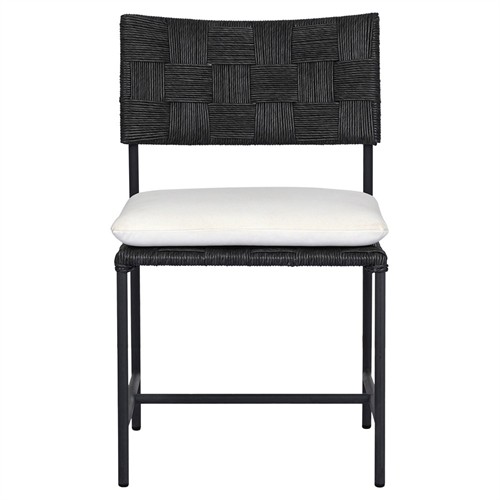Lindsey Modern Classic Black Iron Outdoor Dining Chair