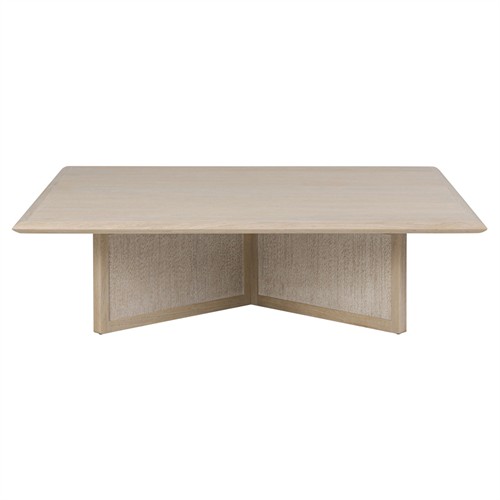 Rosal Modern Classic Natural Oak Woven Rush Square Coffee Table