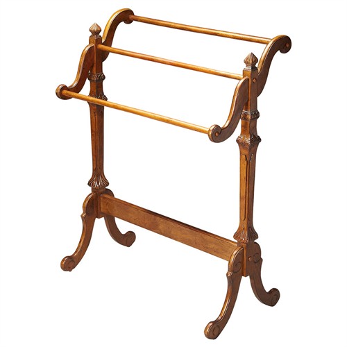 Annalise Updated Traditional Brown Wood Blanket Stand
