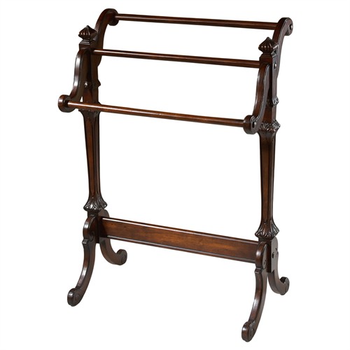 Annalise Updated Traditional Dark Brown Wood Blanket Stand