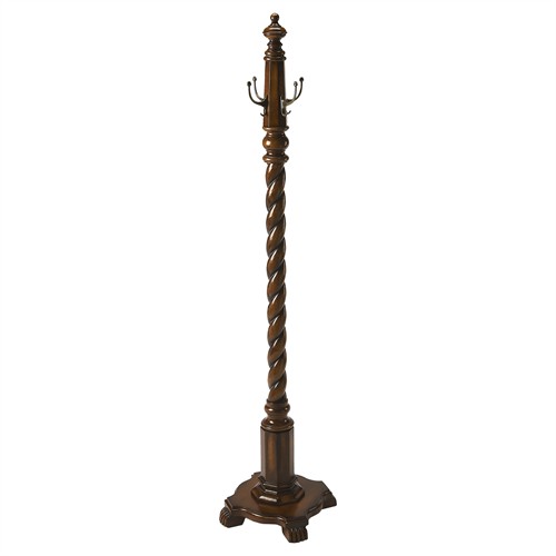 Jericho Updated Traditional Dark Brown Wood Coat Rack