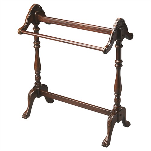 Novaria Updated Traditional Dark Brown Wood Blanket Stand