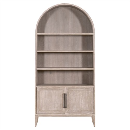 Albina French Country Grey Acacia Wood Storage Bookcase