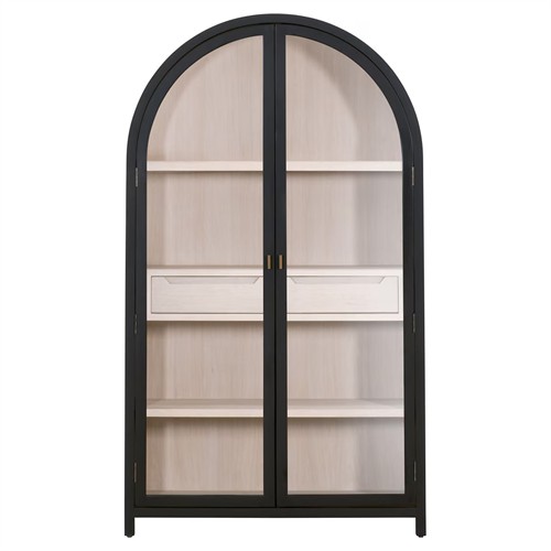 Colette Modern Classic Black Wood Display Cabinet