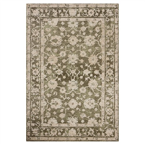Phileas Updated Traditional Moss Green Oushak Patterned Rug - 5&#39;x7&#39;6&quot;