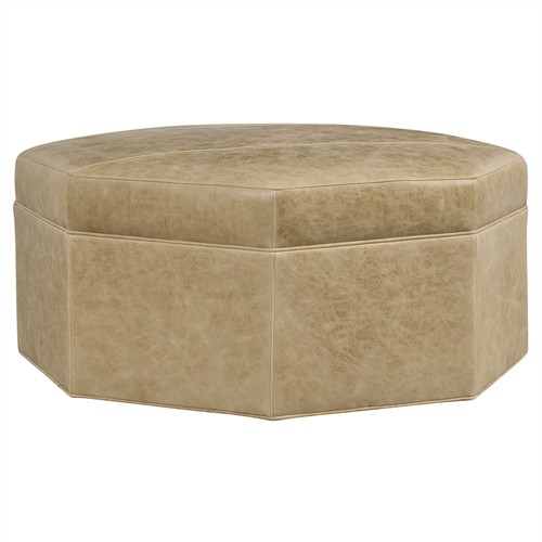 Ottilie Modern Classic Renegade Latte Leather Ottoman