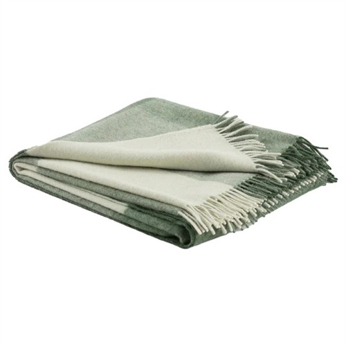 Branden Modern Classic Green Wool Plaid Throw Blanket