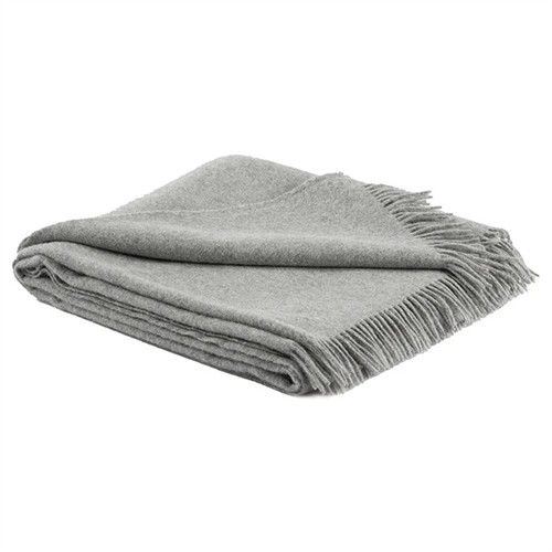 Virdis Modern Classic Light Grey Wool Throw Blanket