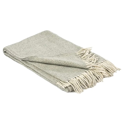 Taylor Updated Traditional Grey Wool Throw Blanket