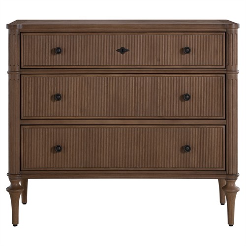 Andrea French Country Natural Brown Oak Bachelor Chest