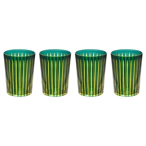 L&#39;Objet Prism Modern Classic Green Highball Glass - Set of 4