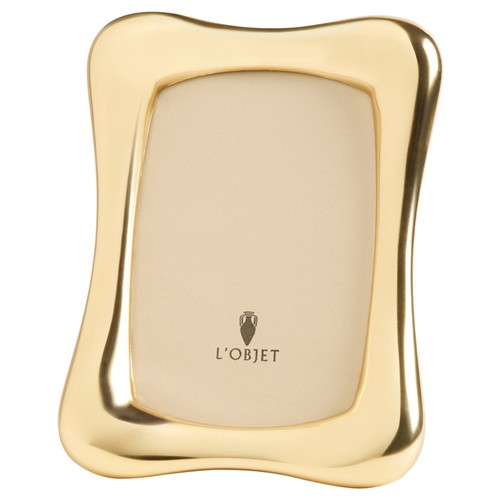 L&#39;Objet Anton Modern Classic Gold Metal Curved Photo Frame - 4x6