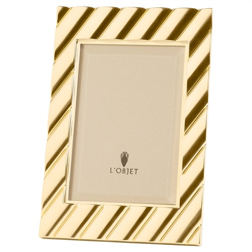 L&#39;Objet Maxime Modern Classic Gold Metal Photo Frame - 4x6