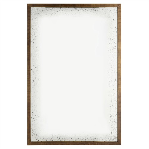 Jamie French Country Antique Brown Aluminum Rectangular Floor Mirror