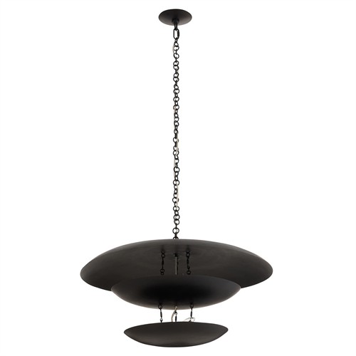 Florko Updated Traditional Blackened Iron Chandelier - 31&quot;x31&quot;