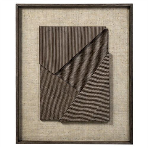 Palecek Anya Coastal Beach Brown Floating Rattan Mixed Media - 46x39