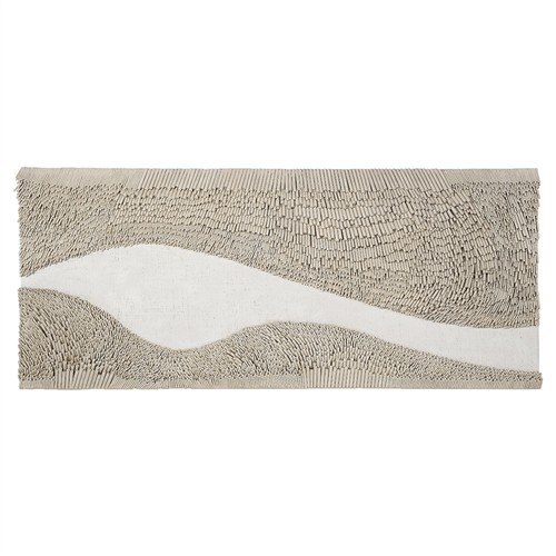 Palecek Lisbon Coastal Beach Light Taupe Wave Rattan Mixed Media - 32x74