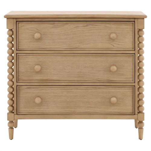 Calypso Updated Traditional Whitewash Oak Bobbin Dresser