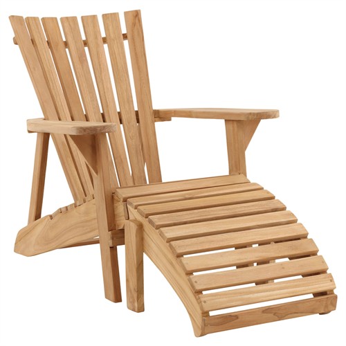 Camille Coastal Beach Natural Teak Outdoor Lounge Arm Chair