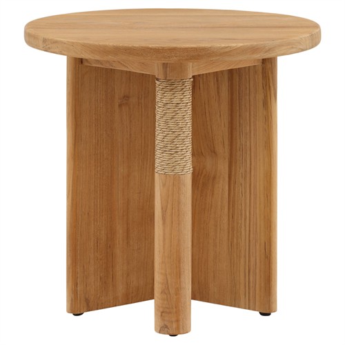 Carla Coastal Beach Natural Teak Outdoor Side Table