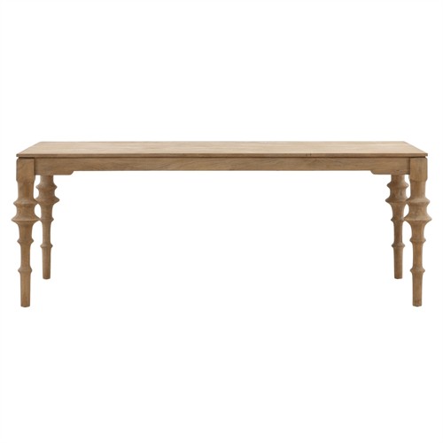 Elena Updated Traditional Natural Mango Wood Rectangular Dining Table - 78&quot;