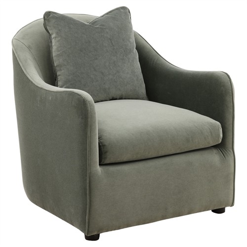 Heather Modern Classic Olive Green Velvet Arm Chair