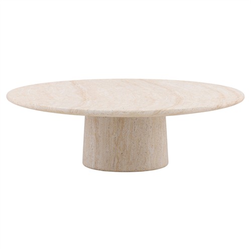 Maya Modern Classic Beige Concrete Round Outdoor Coffee Table