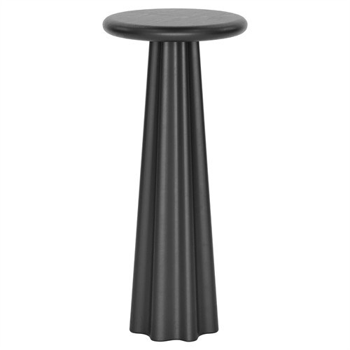 Ysella Modern Classic Black Concrete Pedestal Round Outdoor Drink Table