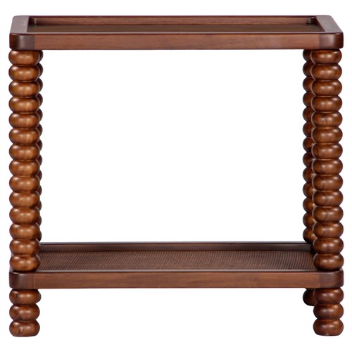 Tobi Updated Traditional Brown Acacia Wood Rectangular Side Table