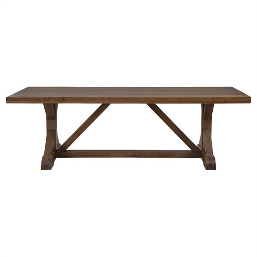 Noyer Rustic Lodge Brown Mango Wood Rectangular Dining Table - 95&quot;