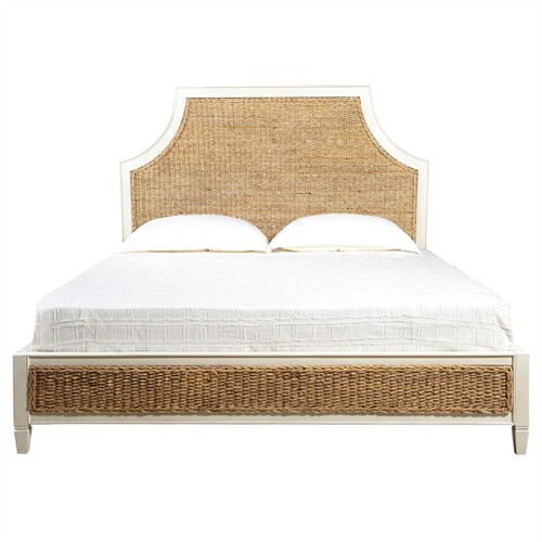 Millet Coastal Beach Cream Mahogany Natural Woven Banana Leaf Bed - King