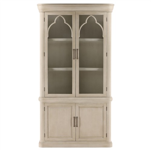 Martineau French Country Cream Wood Single China Cabinet