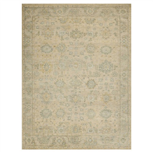Nolan Updated Traditional Cream Wool Oushak Patterned Rug - 4&#39;x6&#39;