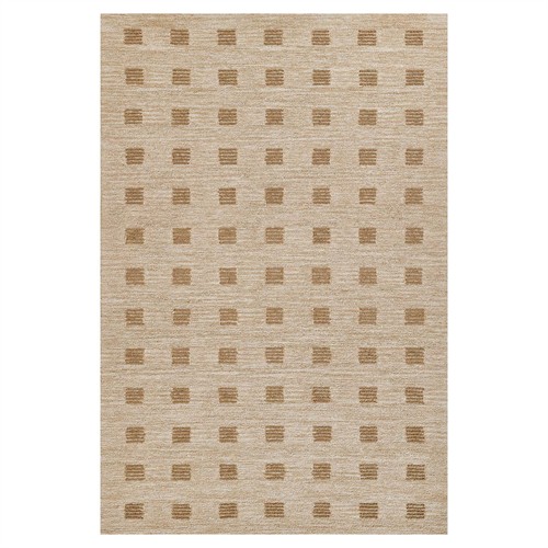 Corbin Modern Classic Beige Wool Square Patterned Rug - 5&#39;x8&#39;